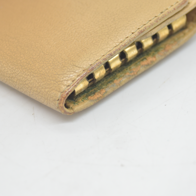 Chanel Beige GHW Chevre Giant CC Monogram Logo 6 Key Cles Flap Pouch Case