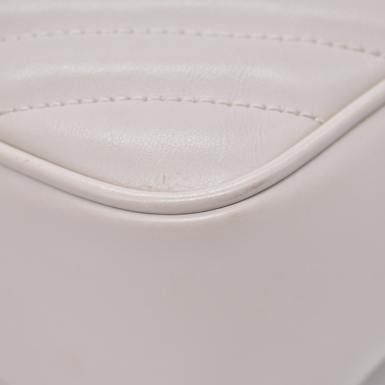 $1950 2022 Saint Laurent Calfskin Matelasse Monogram Lou Camera Bag Crema Soft
