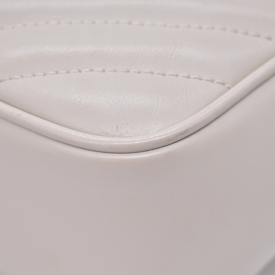 $1950 2022 Saint Laurent Calfskin Matelasse Monogram Lou Camera Bag Crema Soft