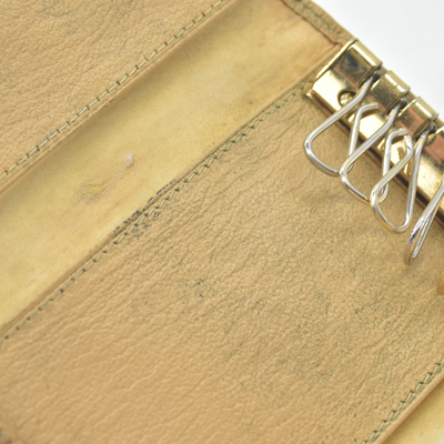 Chanel Beige GHW Chevre Giant CC Monogram Logo 6 Key Cles Flap Pouch Case