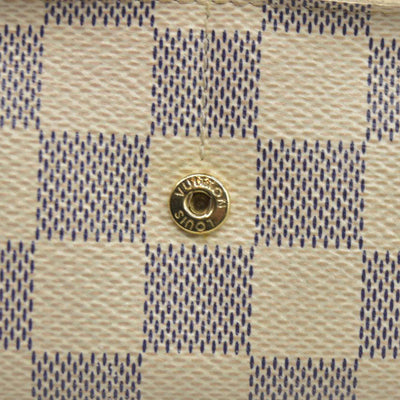 $775 Louis Vuitton Damier Azur Sarah NM Flap Wallet White Canvas SN1195
