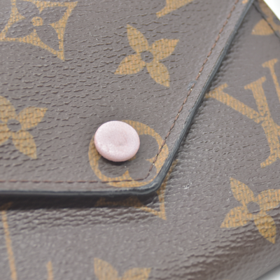 $755 LOUIS VUITTON Portefeuille Victorine M62360 Rose Ballerine Monogram MI4118