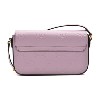 $1590 Gucci  Calfskin GG Super Mini Shoulder Bag Purple CONSIGNMENT