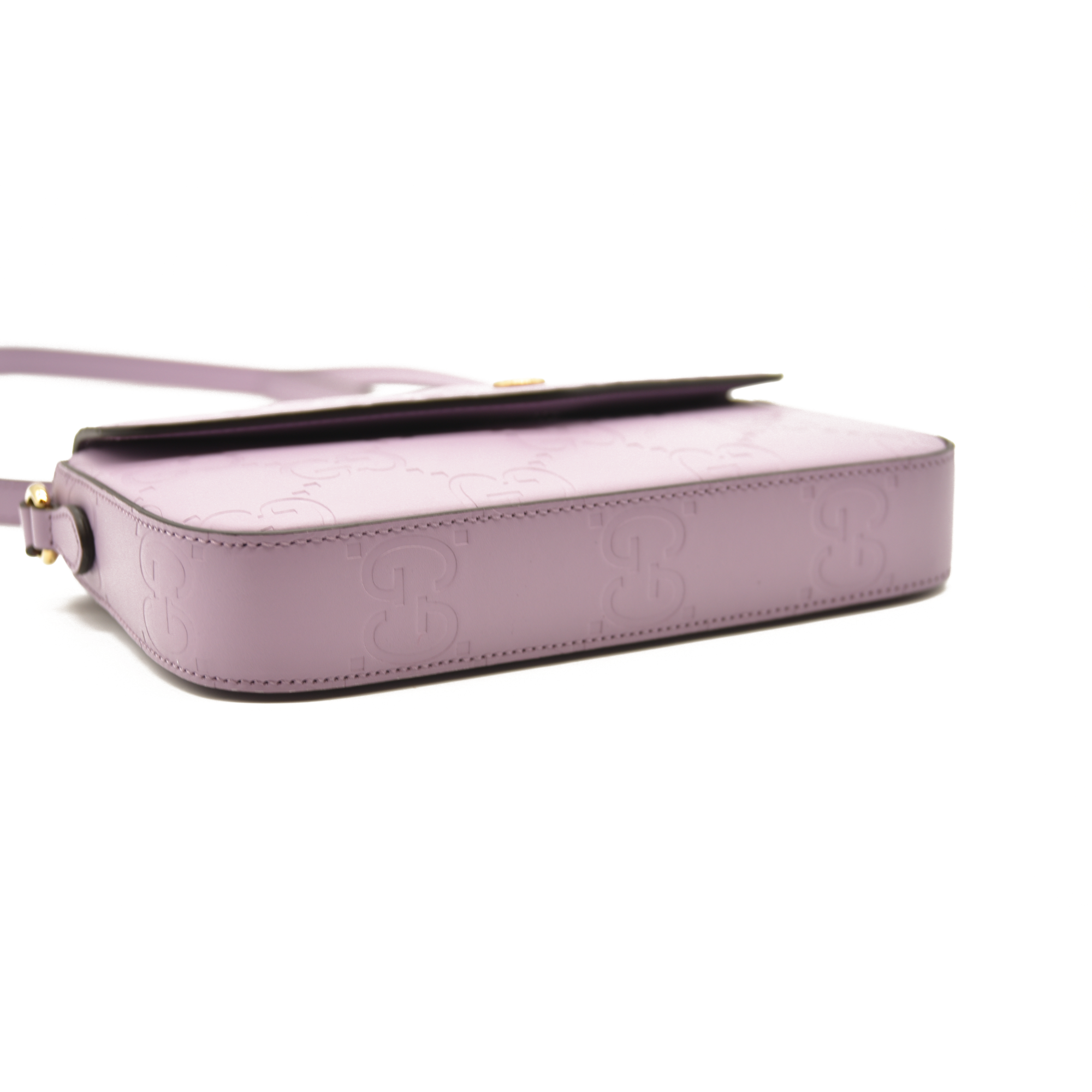 $1590 Gucci  Calfskin GG Super Mini Shoulder Bag Purple CONSIGNMENT