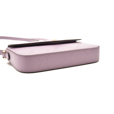 $1590 Gucci  Calfskin GG Super Mini Shoulder Bag Purple CONSIGNMENT