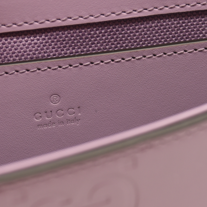 $1590 Gucci  Calfskin GG Super Mini Shoulder Bag Purple CONSIGNMENT