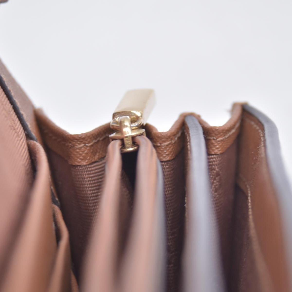 $298 TORY BURCH Envelope Saffiano Leather Crossbody Wallet on Chain Tan CONSIGNMENT 10021423
