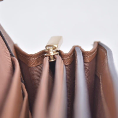$298 TORY BURCH Envelope Saffiano Leather Crossbody Wallet on Chain Tan CONSIGNMENT 10021423