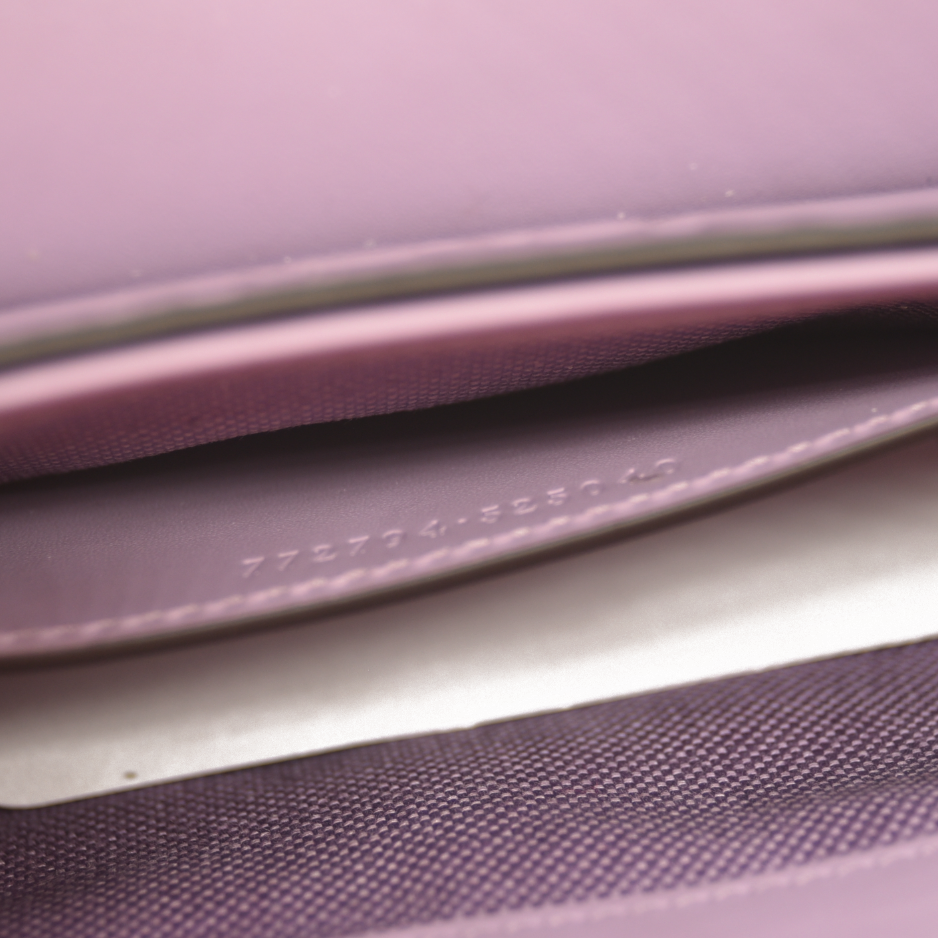 $1590 Gucci  Calfskin GG Super Mini Shoulder Bag Purple CONSIGNMENT