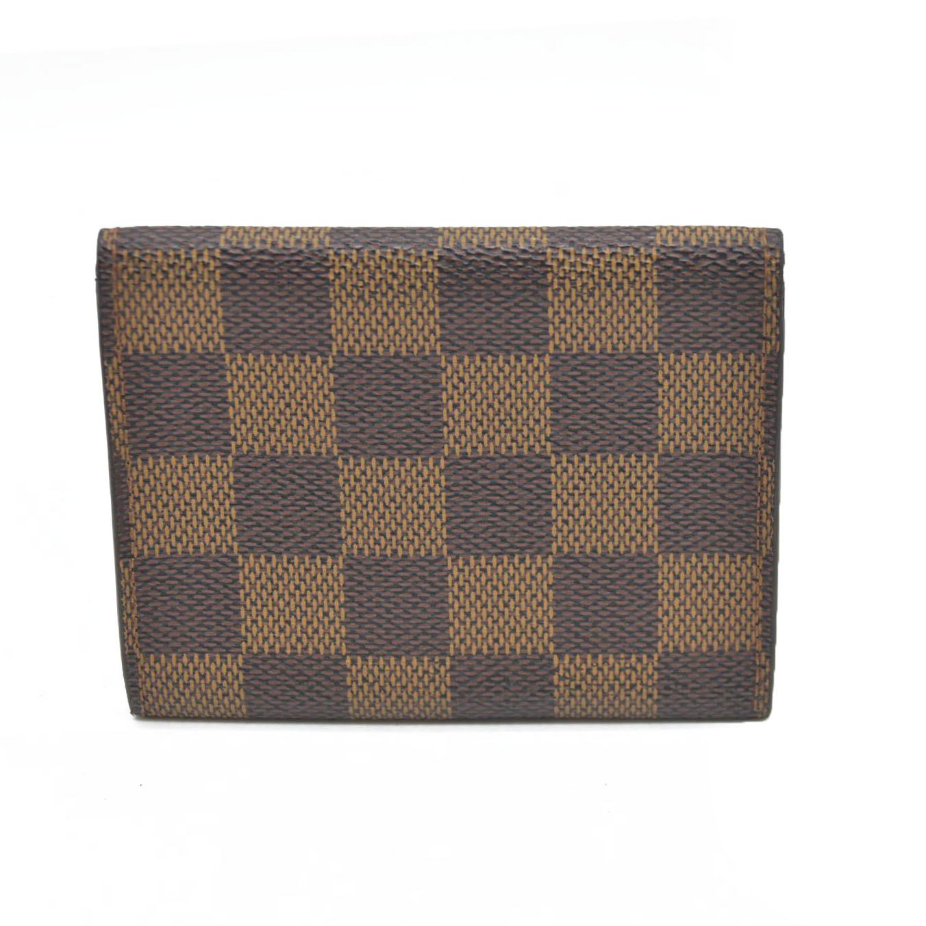 AUCTION $320 Louis Vuitton Enveloppe Carte de Visite Damier Card Case Brown