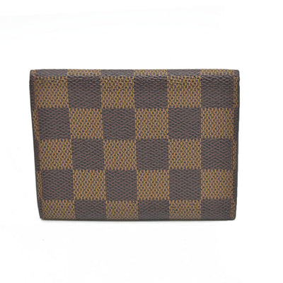 AUCTION $320 Louis Vuitton Enveloppe Carte de Visite Damier Card Case Brown