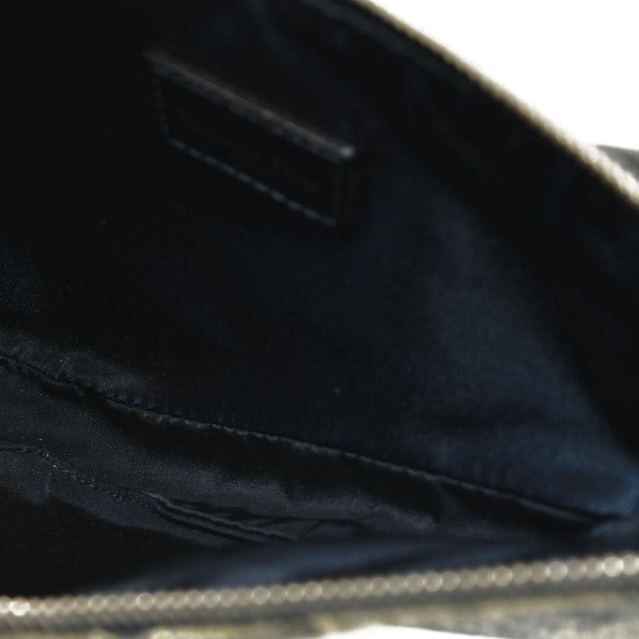 CHRISTIAN DIOR Grained Calfskin Saddle Bag Dark Gray Navy Multi