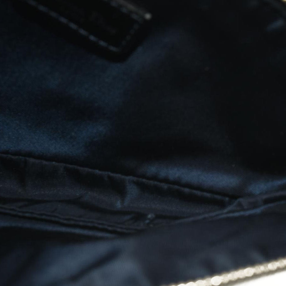 CHRISTIAN DIOR Grained Calfskin Saddle Bag Dark Gray Navy Multi