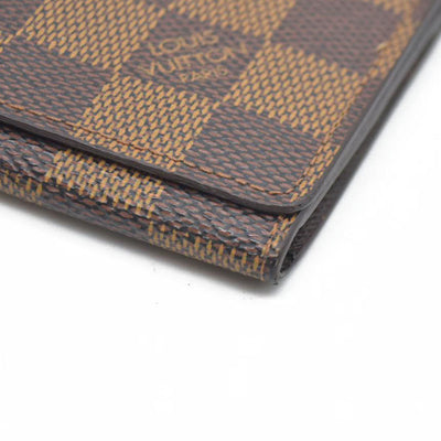 AUCTION $320 Louis Vuitton Enveloppe Carte de Visite Damier Card Case Brown