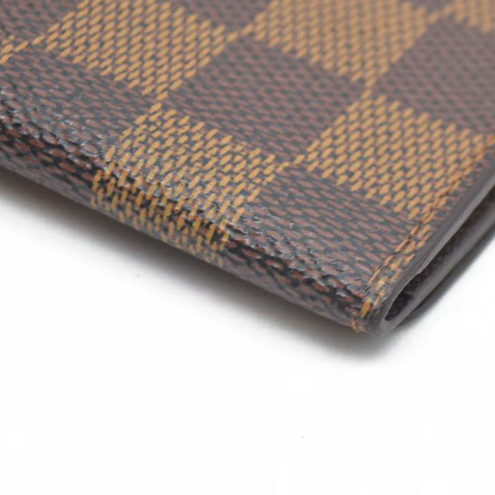 AUCTION $320 Louis Vuitton Enveloppe Carte de Visite Damier Card Case Brown
