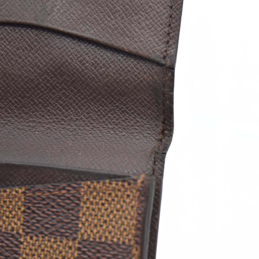 AUCTION $320 Louis Vuitton Enveloppe Carte de Visite Damier Card Case Brown