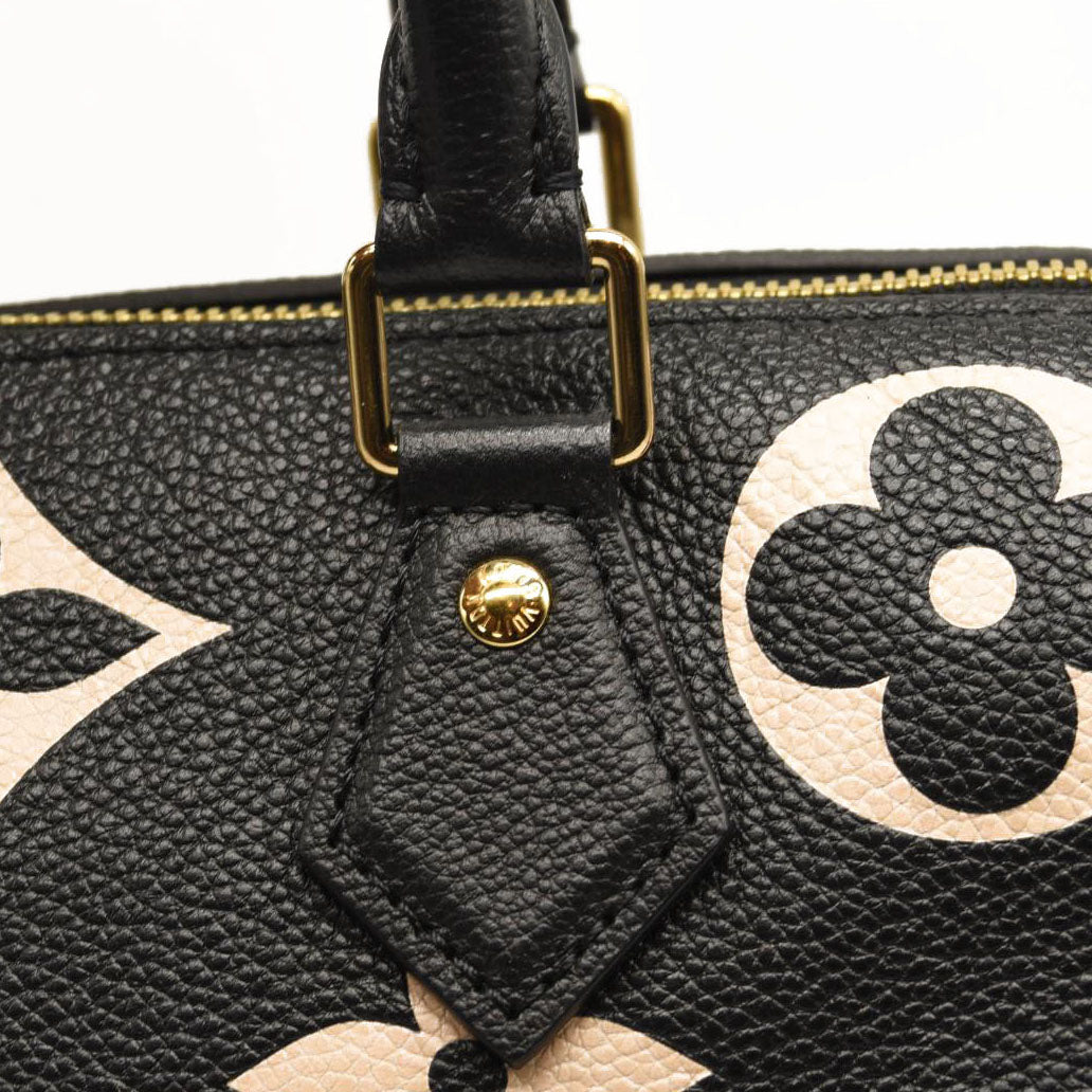 LOUIS VUITTON Empreinte Monogram Giant Speedy Bandouliere 25 Black Beige