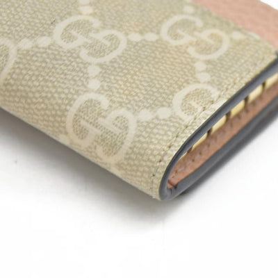 AUCTION $350 GUCCI GG Marmont GG Supreme Leather 6 Ring Key Case