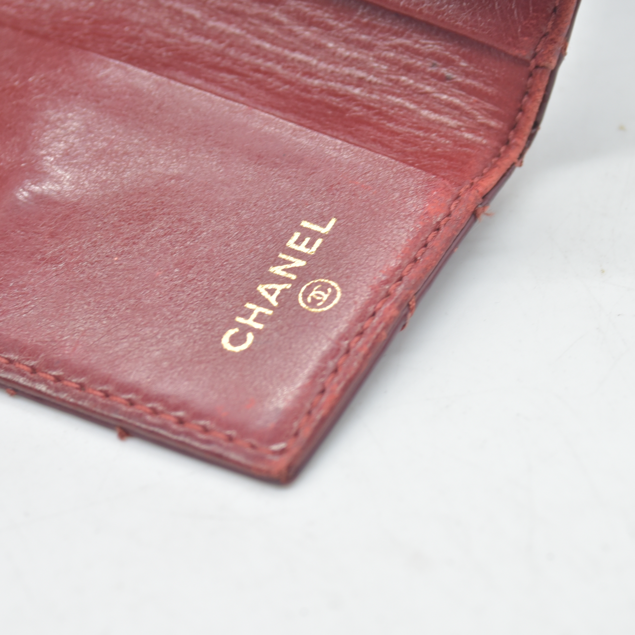 $750 2004 Chanel Calfskin Wild Stitch 6 Key Ring Holder Burgundy 10019940