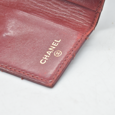 $750 2004 Chanel Calfskin Wild Stitch 6 Key Ring Holder Burgundy 10019940