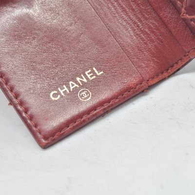 $750 2004 Chanel Calfskin Wild Stitch 6 Key Ring Holder Burgundy 10019940