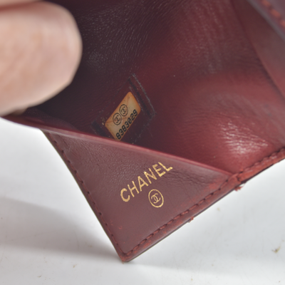 $750 2004 Chanel Calfskin Wild Stitch 6 Key Ring Holder Burgundy 10019940