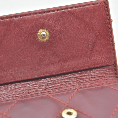 $750 2004 Chanel Calfskin Wild Stitch 6 Key Ring Holder Burgundy 10019940