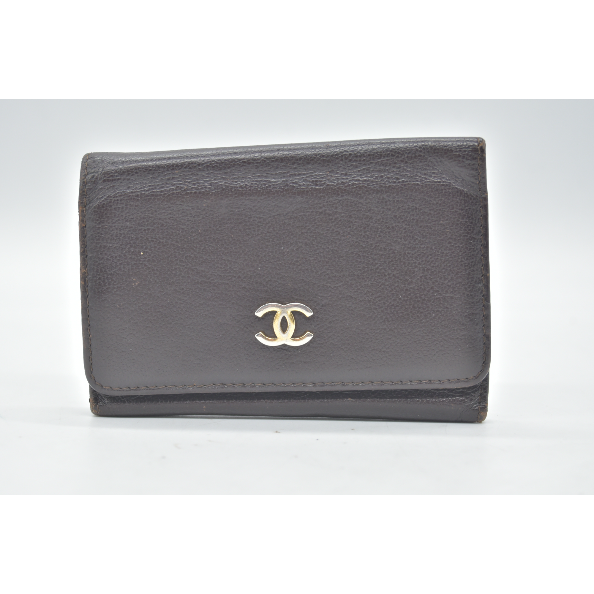 CHANEL COCO Mark Leather Key Case Key Holder Brown