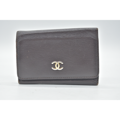 CHANEL COCO Mark Leather Key Case Key Holder Brown