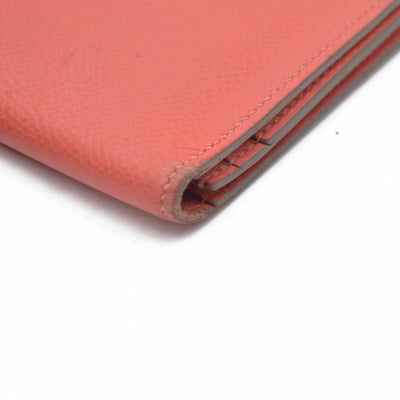 AUCTION $1570 Hermes Epsom Bearm Souffle Bifold Wallet Pink