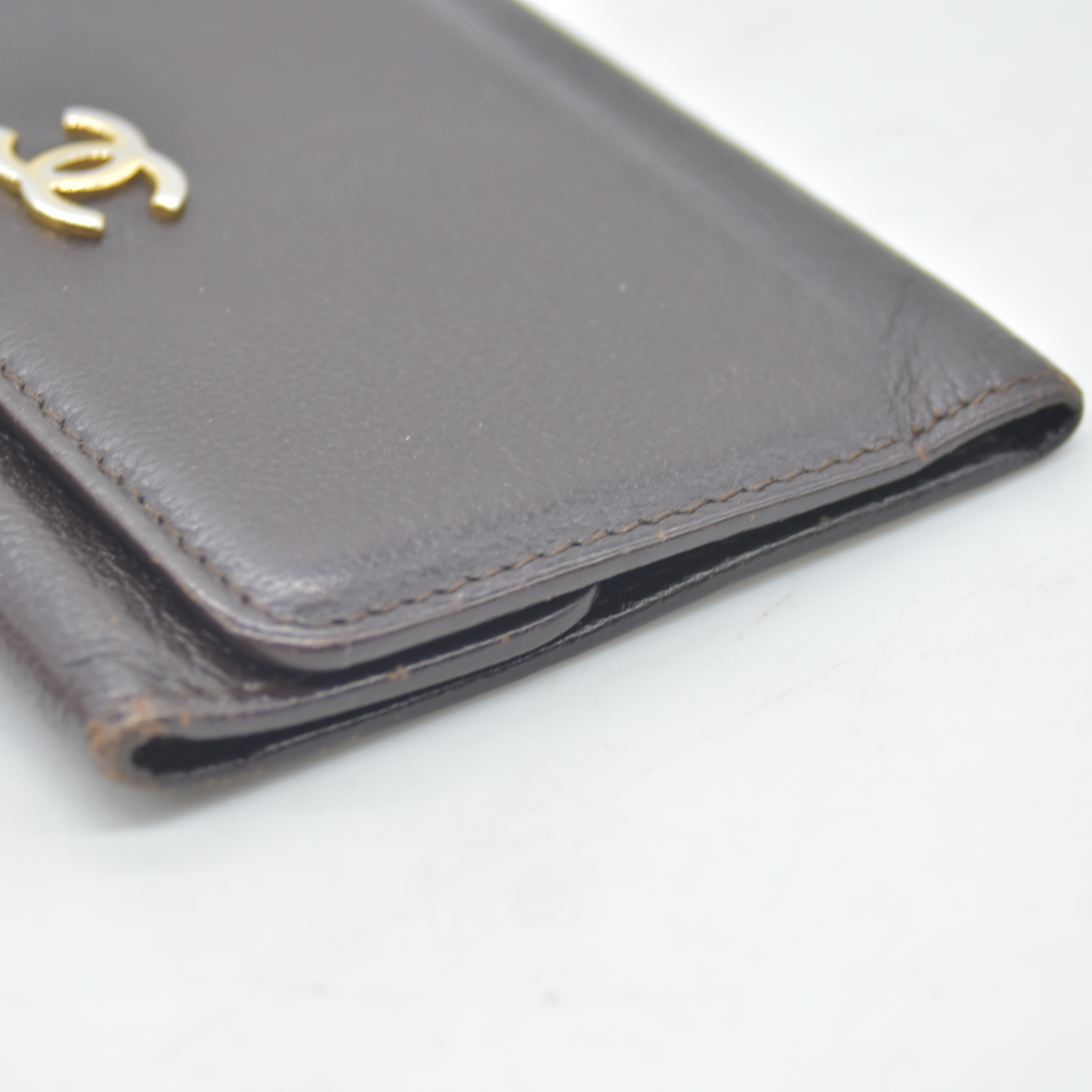 CHANEL COCO Mark Leather Key Case Key Holder Brown