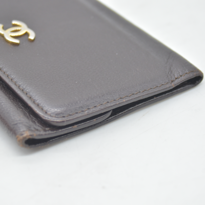 CHANEL COCO Mark Leather Key Case Key Holder Brown