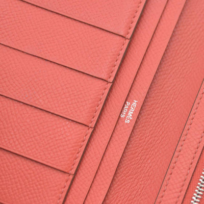 AUCTION $1570 Hermes Epsom Bearm Souffle Bifold Wallet Pink