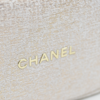 Chanel White & Gold Modified Camera-Style Shoulder Bag (GWP)