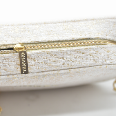 Chanel White & Gold Modified Camera-Style Shoulder Bag (GWP)