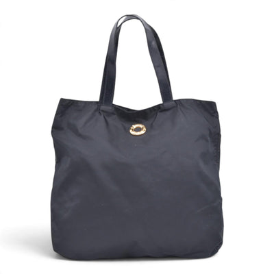 $790 CELINE Vintage Nylon Ring Logo Tote Bag Black CONSIGNMENT 10021192