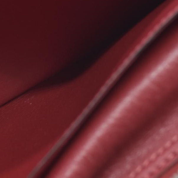 AUCTION $1570 Hermes Epsom Bearm Souffle Bifold Wallet Burgandy