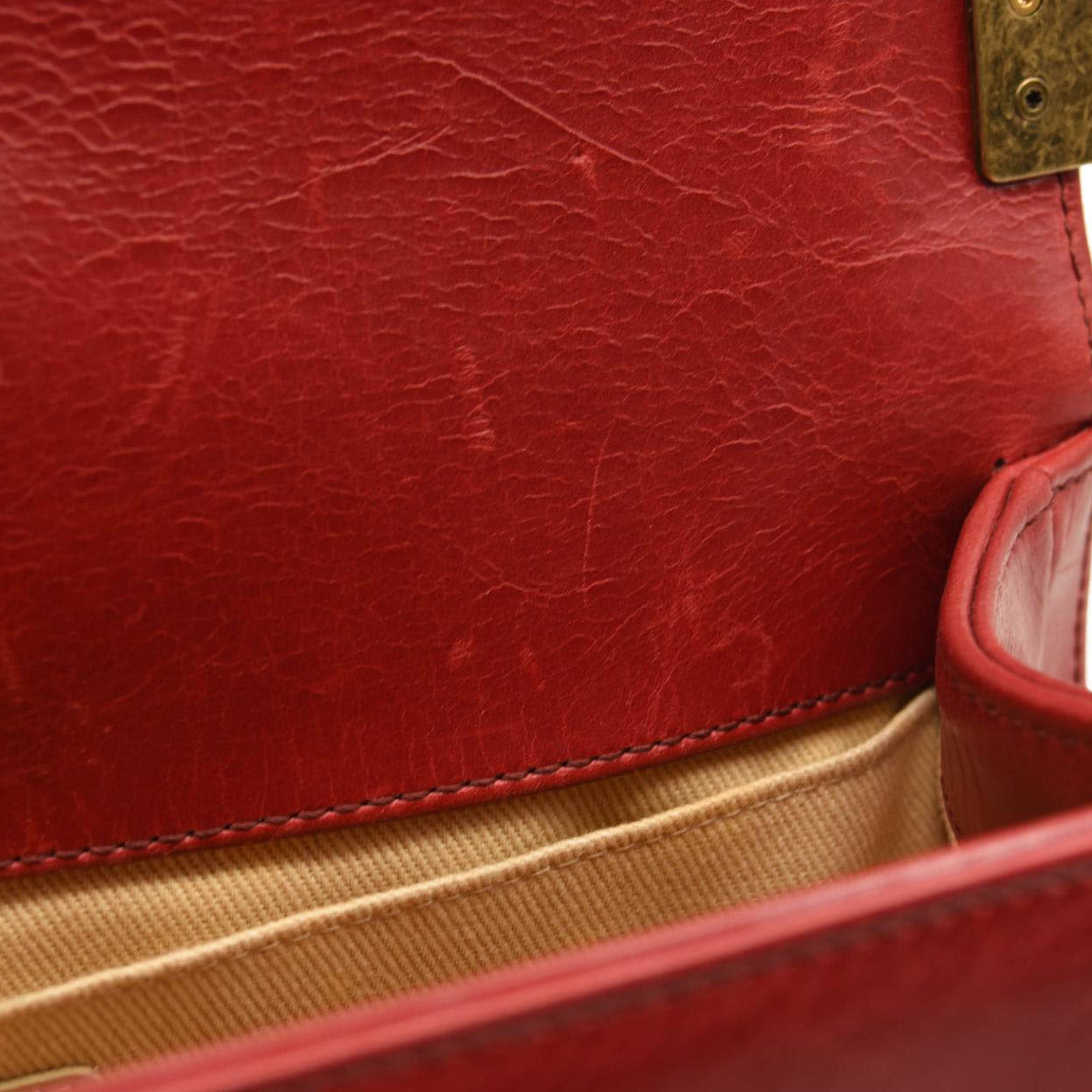 CHANEL Calfskin Double Stitch New Medium Boy Flap Red