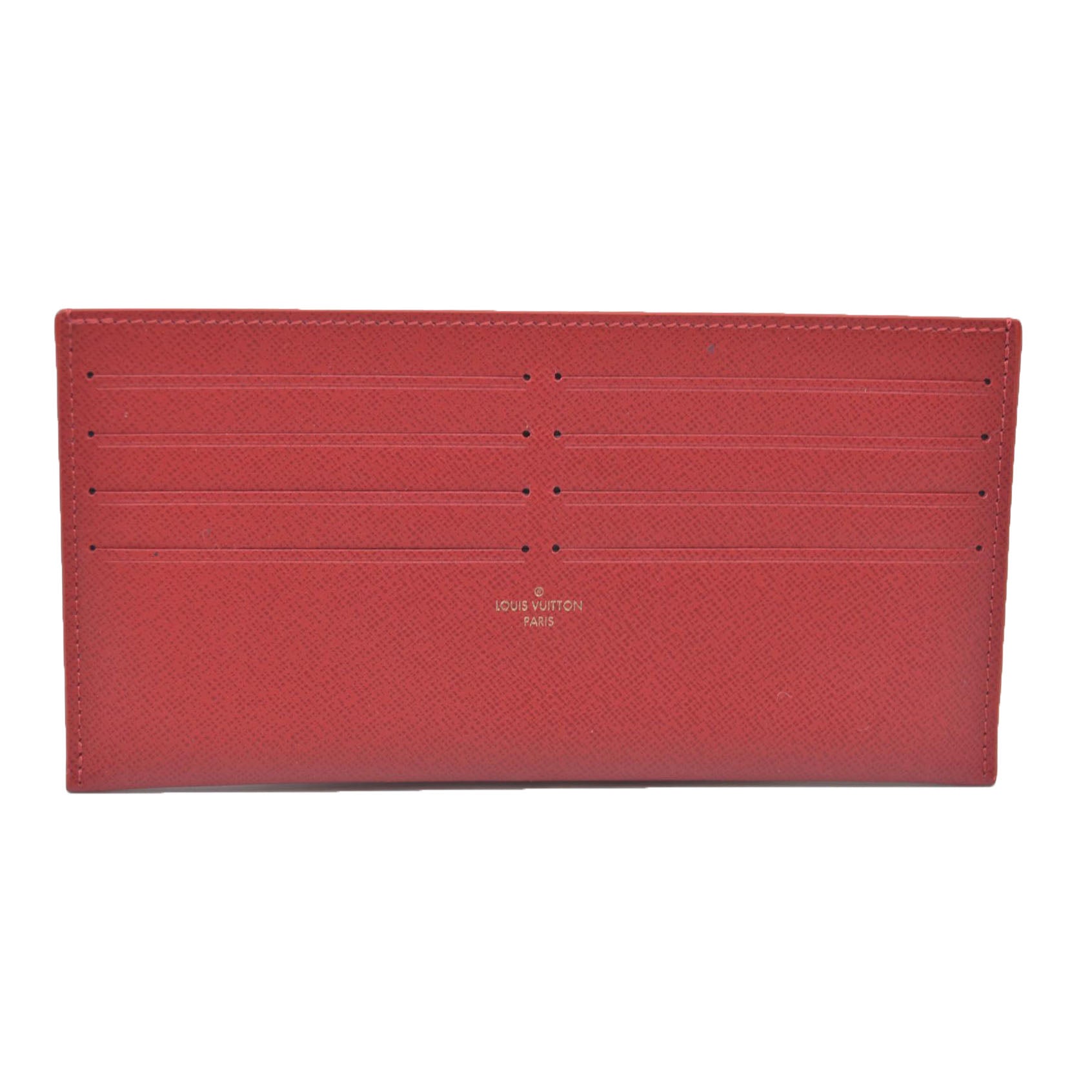 AUCTION Louis Vuitton  Calfskin Pochette Felicie Card Holder Insert Red
