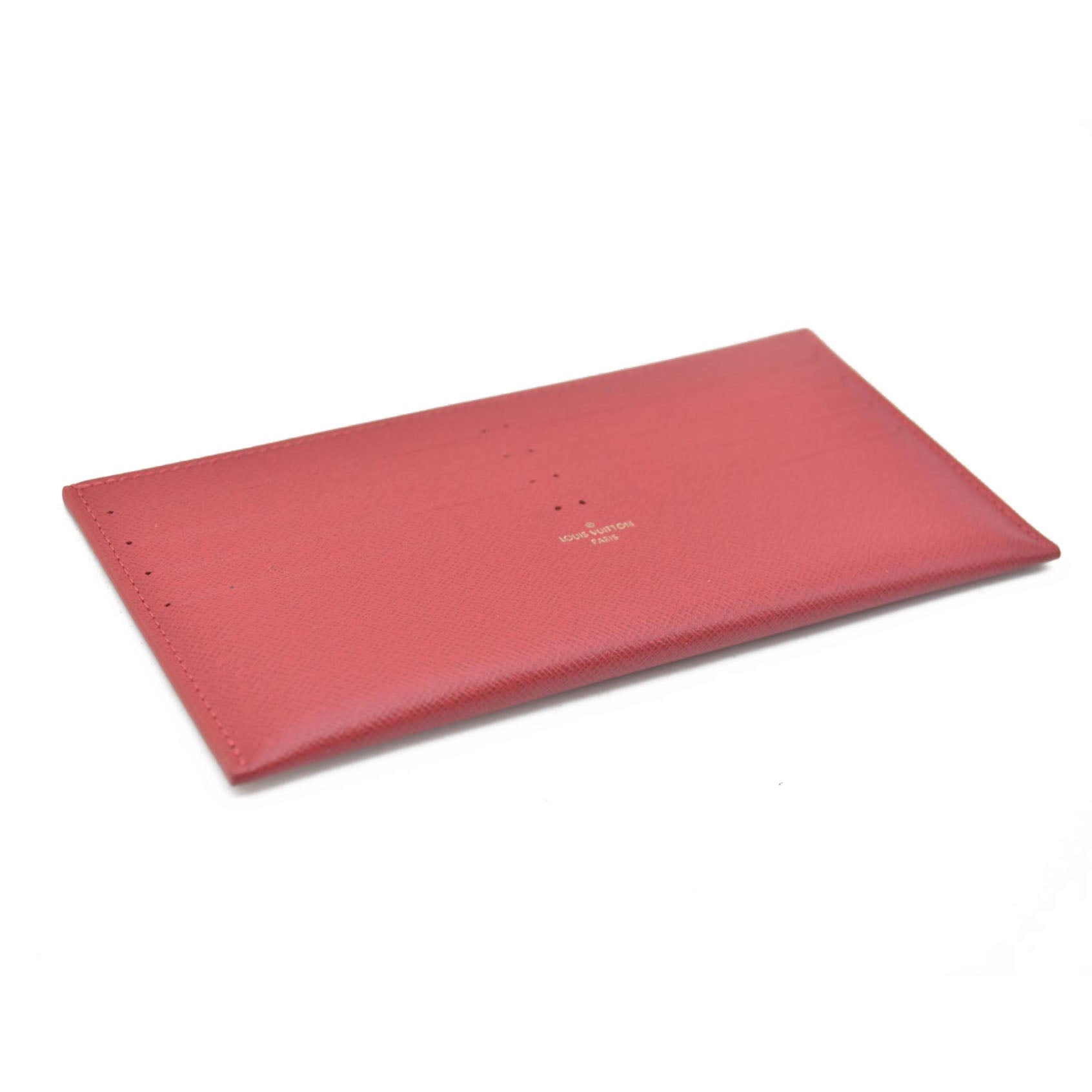 AUCTION Louis Vuitton  Calfskin Pochette Felicie Card Holder Insert Red
