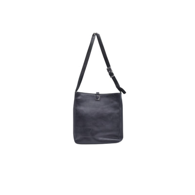 $950 SALVATORE FERRAGAMO Leather Gancini Lock Shoulder Bag Black CONSIGNMENT 10021187