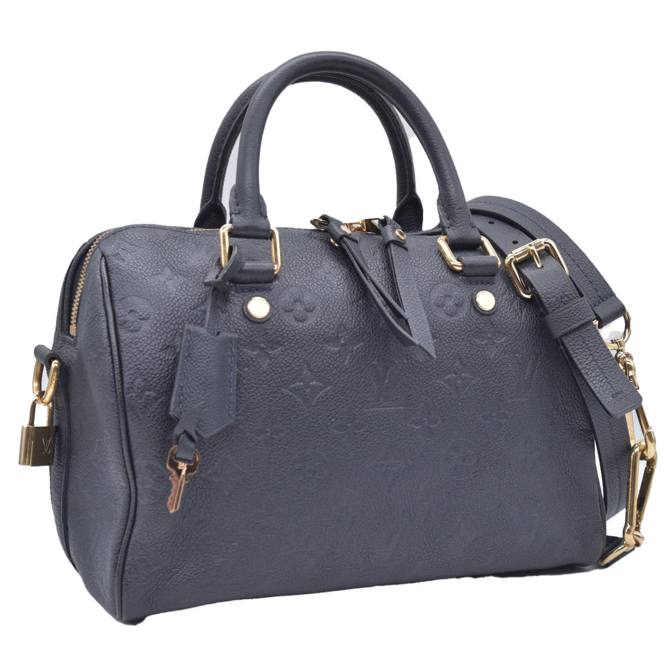 $2610 2013 Louis Vuitton Empreinte Speedy Bandouliere 25 Black DU1183
