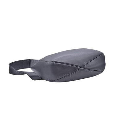 $890 SALVATORE FERRAGAMO Leather Gancini Shoulder Bag Dark Grey CONSIGNMENT 10021182