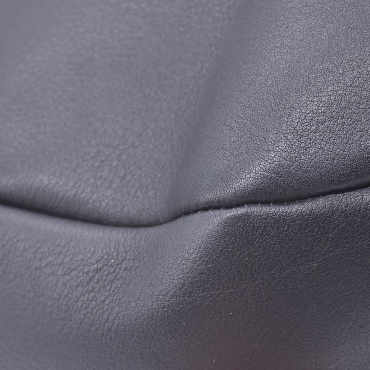 $890 SALVATORE FERRAGAMO Leather Gancini Shoulder Bag Dark Grey CONSIGNMENT 10021182