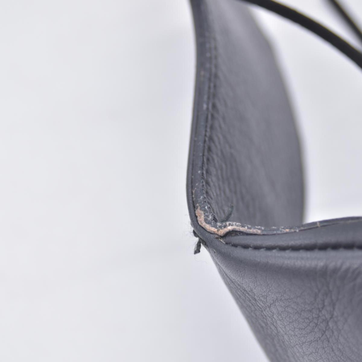 $890 SALVATORE FERRAGAMO Leather Gancini Shoulder Bag Dark Grey CONSIGNMENT 10021182