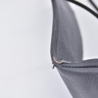 $890 SALVATORE FERRAGAMO Leather Gancini Shoulder Bag Dark Grey CONSIGNMENT 10021182
