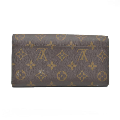 $725 Louis Vuitton Monogram Portefeiulle Sarah Long Bifold Wallet Brown SD0250