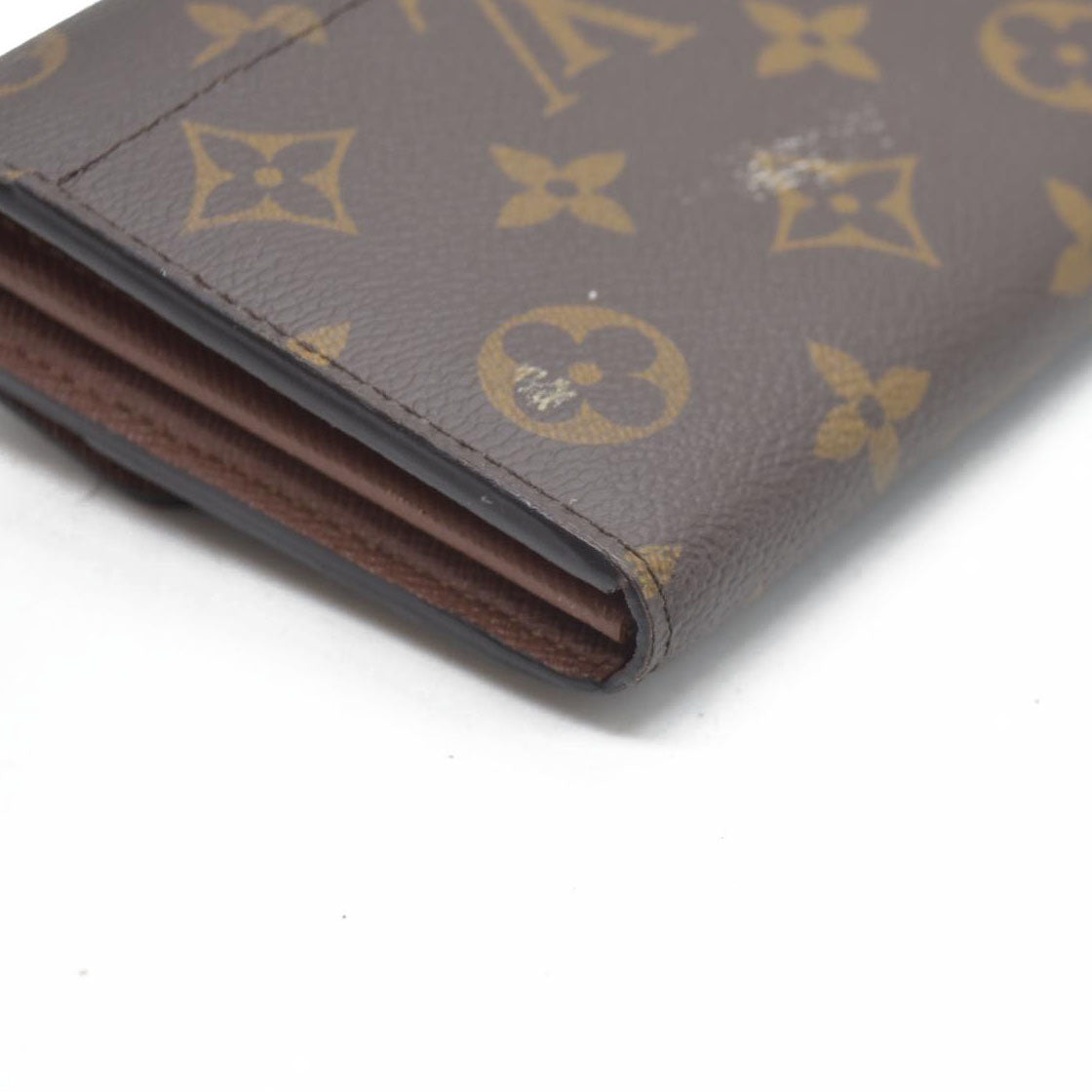 $725 Louis Vuitton Monogram Portefeiulle Sarah Long Bifold Wallet Brown SD0250