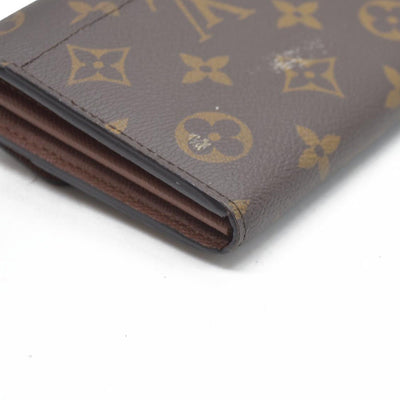 $725 Louis Vuitton Monogram Portefeiulle Sarah Long Bifold Wallet Brown SD0250