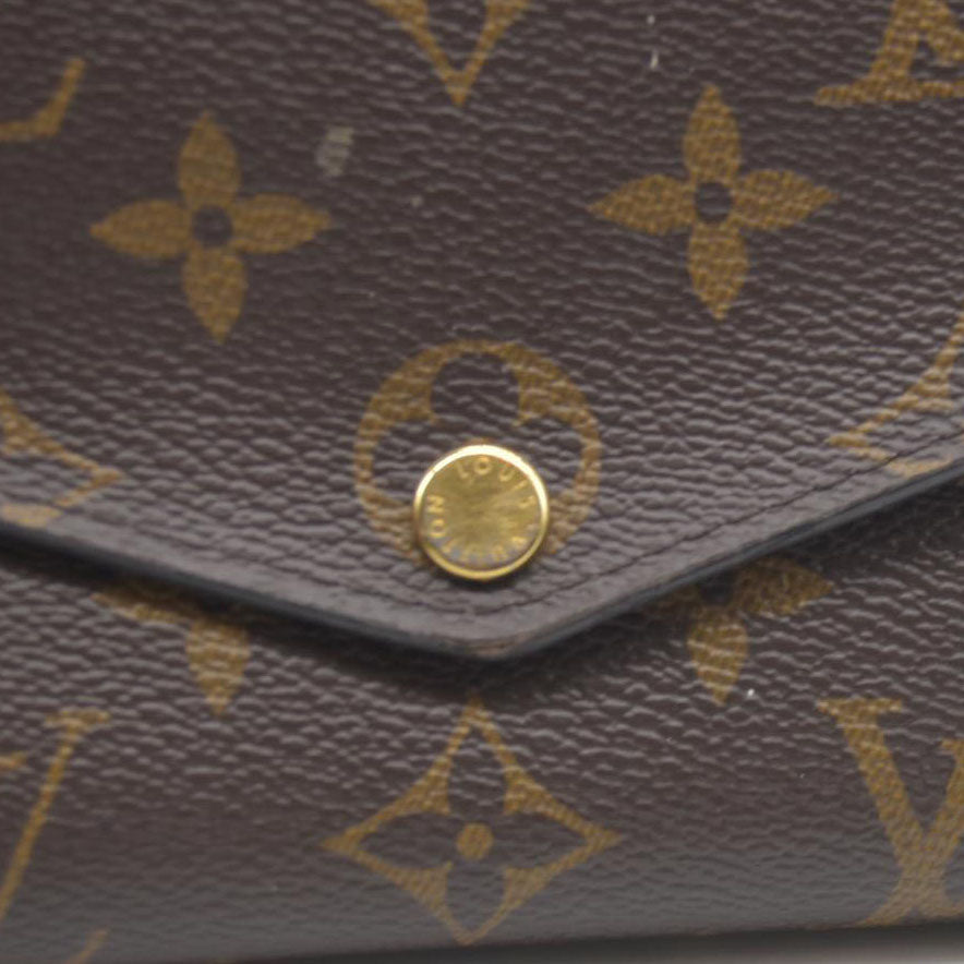 $725 Louis Vuitton Monogram Portefeiulle Sarah Long Bifold Wallet Brown SD0250
